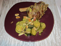 Souris d'agneau aux courgettes et aux amandes