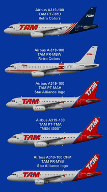 TAM Airbus A319 fleet