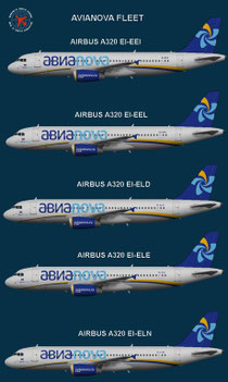 Avianova Airbus A320 fleet