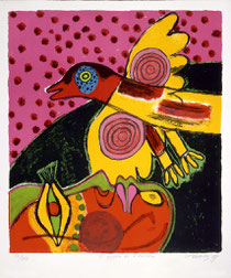 Corneille, L essor de loiseau, 1977, lithographie, 65 x 50 cm