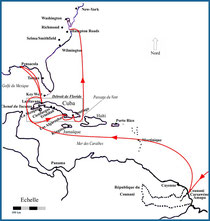 Itinerary of the Némésis, Cuba, 1898