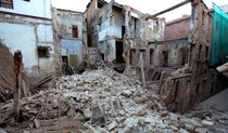 Ruinas del edificio hundido en Tarragona la madrugada del jueves. / JOSEP LLUÍS SELLART