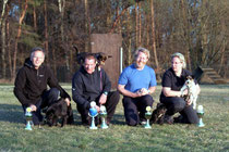 Matthias Nies mit Frini, Michael Pusch mit Lady, Peter Fajerski mit Elli, Tanja Adolph mit Eddie (v.l.)