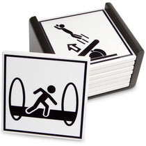 Portal 2 Warning Signs Coasters Portal 2 ウォーニング サイン コースター セット