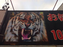 虎の看板ドーン!