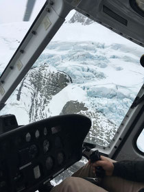 Heliflug beim Franz Joseph Gletscher