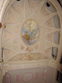 The frescoed ceiling of La Fenice, Amandola