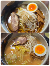 味噌コーンラーメン&醤油ラーメン