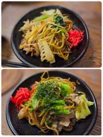 タケノコ醤油焼そば&ソース焼そば