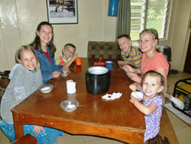 Eating our first batch of ice cream!