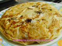 Tortilla de col blanca y setas