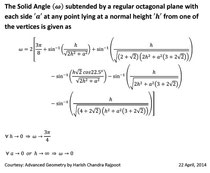 Solid Angle subtended by an octagonal plane