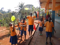 children playing with the new material from our sponsors