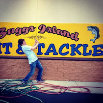 My producer Jon reeling it in at a pit stop in Mecklenburg County, Va. I had to push him to do something silly, and I think it's the most memorable pic from our trip!