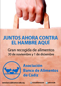 cARTEL GRAN RECOGIDA DE ALIMENTOS EN LA BAHIA DE CADIZ