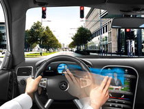 Wischen statt berühren: An der Gestensteuerung wird in der Autoindustrie gearbeitet - auch Zulieferer Continental hat Systeme in der Entwicklung. Animation: Continental Foto: Continental