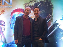 Patrick Stewart (l.) und James McAvoy bei der Premiere in Sao Paulo. Foto: Sebastião Moreira