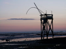 pêcherie vue de la plage à 200 mètres