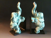 Elephant bookends, 1930s