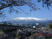 白石川から見える蔵王