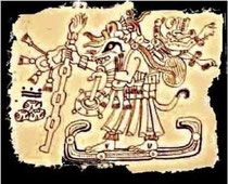 Tlakuache con miquixtli (muerte) en la espalda, codice dresde.