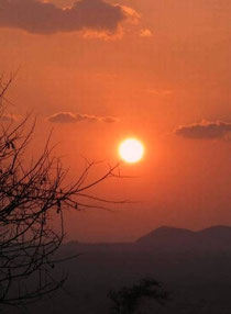 Sonnenuntergang im Tsavo-West