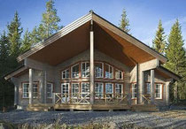 Blockhaus als barrierefreies Wohnblockhaus