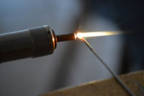 Wolframelektrode mit HHO-Flamme