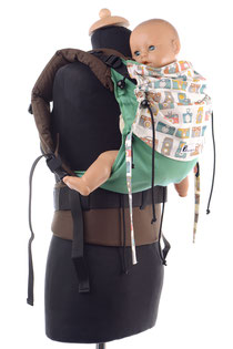 Huckepack Full Buckle, mitwachsende Babytrage ab Geburt, Komforttrage mit gut gepolsterten Trägern und Hüftgurt, gefertigt aus Targetuchstoff