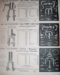 Katalogblatt RPF 1909, Bremsen der Firma Bowden