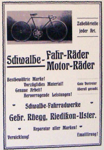 Werbeanzeige der Firma Rüegg in Riedikon-Uster, um 1905**