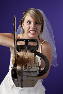 Orlando bride with a chainsaw
