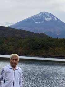 西湖から見た富士山♪まだ雪はあんまり無いね。