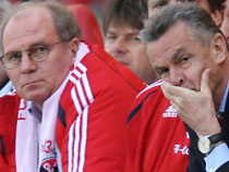 Hitzfeld and Hoeness from FC Bayern Munich during their succesful years  copyright by stern.de