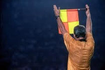 Lines-man indicating a substitution