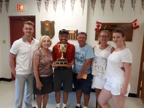 Winners Val Rawlins, Kevin Cheung, and Neil Stewart with some of our sponsors Braden, Karyn, and Shaelyn