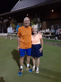 Tournament winners Colin James (L) and Marylou Demers