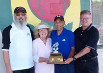 Tournament winners Frank Duransky, Debbie Clark, Iain Clemerson, and Colin Docherty