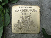 Pietra d'inciampo dedicata alla sorella Elfriede Scholz a Dresda