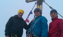 v.l. Wolfgang,Gervin,Ich am Gipfel des 3798m hohen Großglockners