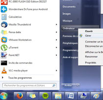 Lancer gestionnaire des disques