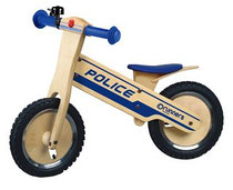 wood police balance bike 