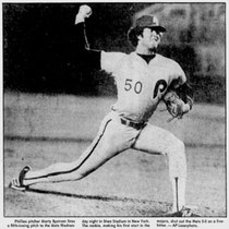 In his first major leage start, Marty Bystrom scattered five hits to blank the New York Mets.