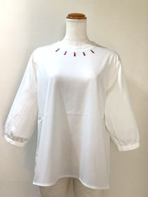 ピッコーネ（Picone) 4−MA20  Picone刺繍七分袖プルオーバー38    ¥31,900（税込）