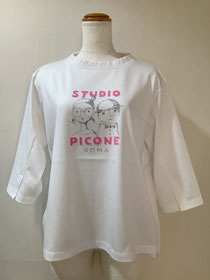 ピッコーネ（picone）4−MA10 フロッキーロゴ七分袖プルオーバーホワイト40  ¥39,600（税込）