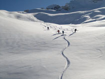 Abfahrt vom Gemsstock nach Airolo