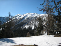 Blick zum Wildkamm vor der kurzen Abfahrt zur Sohlenalm, Foto vom April 2008