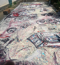 GENOVA NESSUNO È INNOCENTE installazione Artistica. Realizzata per ricordare le vittime del ponte Morandi di Genova.  Esposta il 14 agosto 2019 nel quartiere genovese del Campasso  