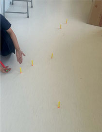 パートで吹き矢飛距離対決