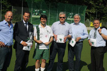 Schatzmeister Peter Schmich, Wirtschaftsminister Florian Rentsch, LHC-Vorsitzender Götz Müller, Bürgermeister Martin Richard, Landtagsabgeordneter Helmut Peuser und Bundestagsabgeordneter Klaus-Peter Willsch bei der Eröffnung.